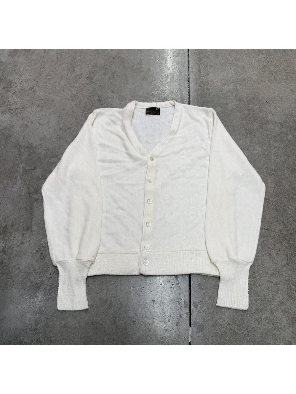 vintage the jcpenny sweater white cardigan knit sweater size large
